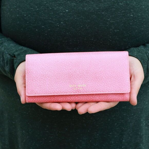 NEW Kate Spade Boarskin Slim Envelope Wallet in BLUSH - Picture 2 of 12